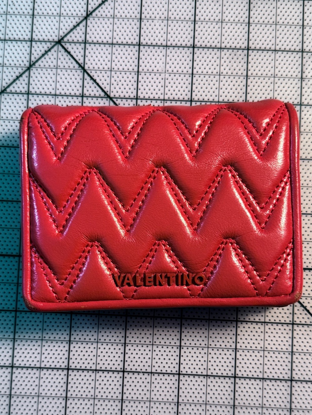 VALENTINO Quilted Leather Card Case
